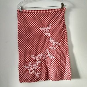 Paul frank checkered cherry blossom straight skirt